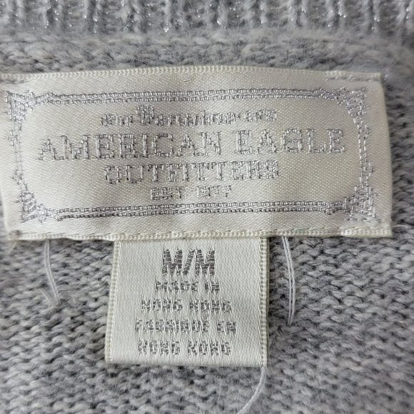 American Eagle Womens Angora Beaded Cropped Cardigan Sweater Medium Y2K - Picture 4 of 9